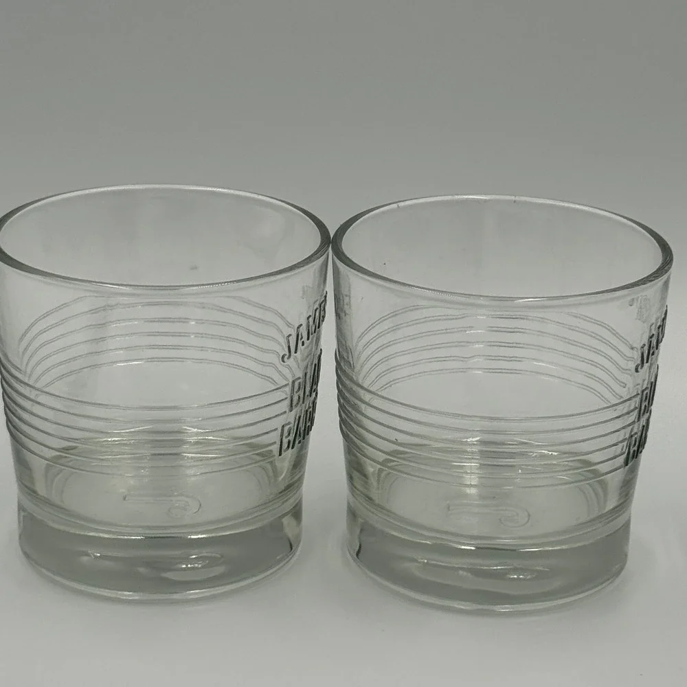 Set of 2‎ Jameson Black Barrel Whiskey Rocks Glasses Embossed Logo